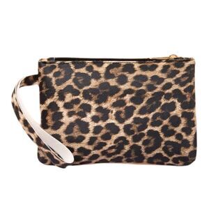 Brown, Black & Tan Leopard Animal Print Clutch Wristlet Handbag